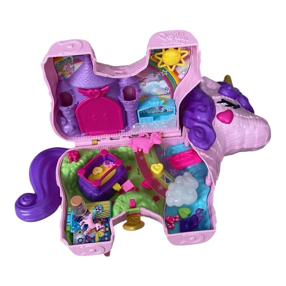 Polly Pocket Piñata Playset Bundle – Unicorn + Llama Compacts w/ Figures